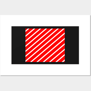 Diagonal lines - red and white. Posters and Art